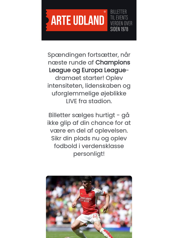 ⚽ Gå ikke glip af de kommende Champions League- og Europa League-kampe – 🎟️ Book nu!