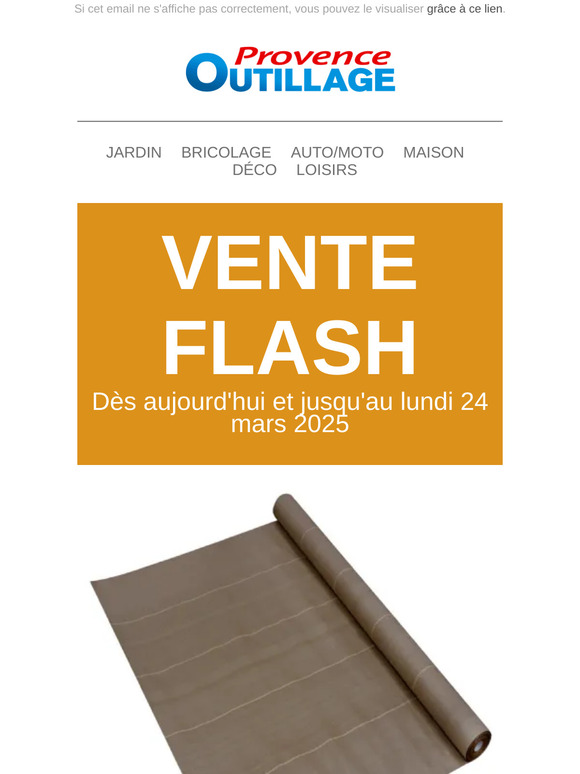 Vente Flash Provence Outillage du 21/03/2025