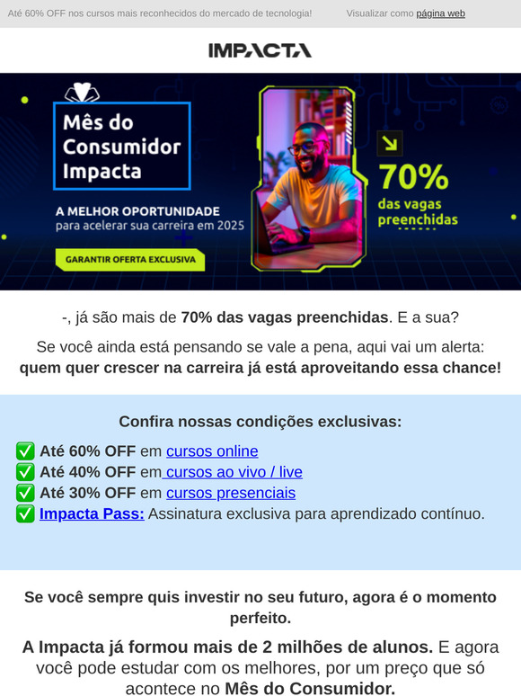 ⏳ Quase todas as vagas já foram preenchidas… Vai ficar de fora?