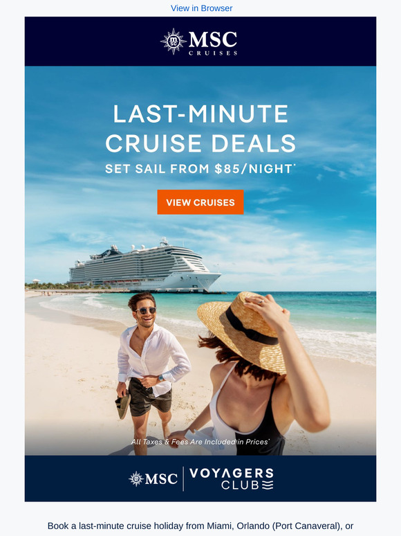 Looking for a Last-Minute Holiday? Cruise From $85/Night