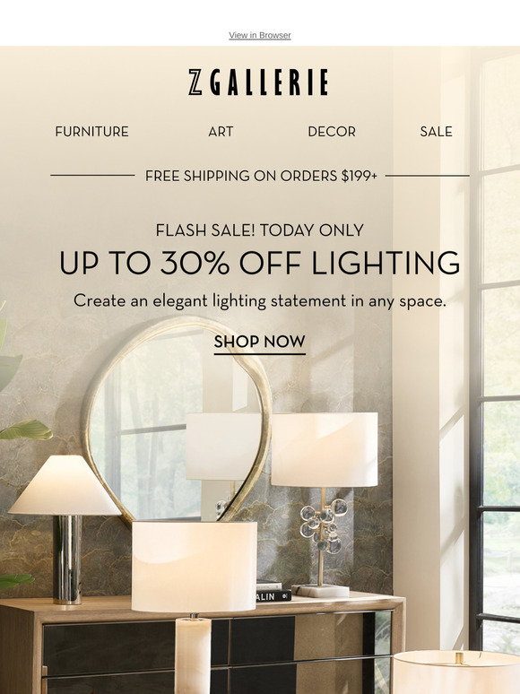 Illuminate Your Space With Today's Flash Deal — Shop up to 30% off lighting.