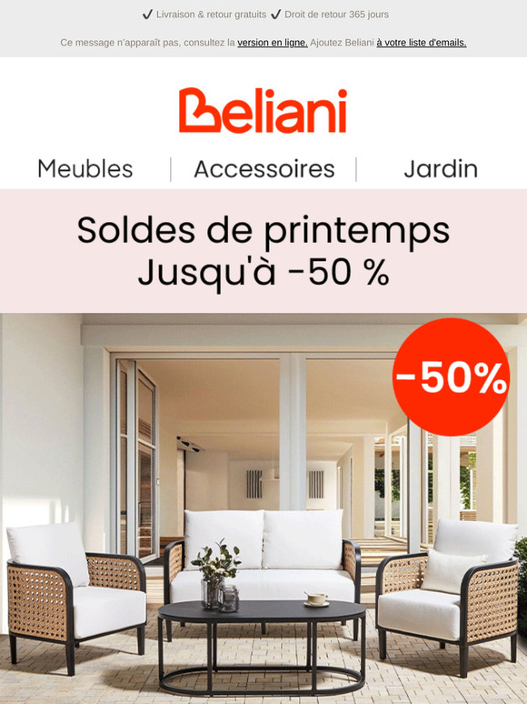 Jusqu'à -50 % avec les soldes de printemps