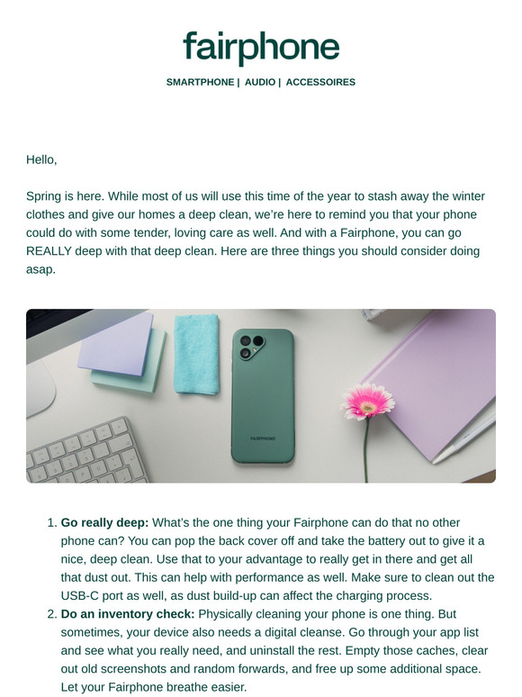 Give your Fairphone a deep clean