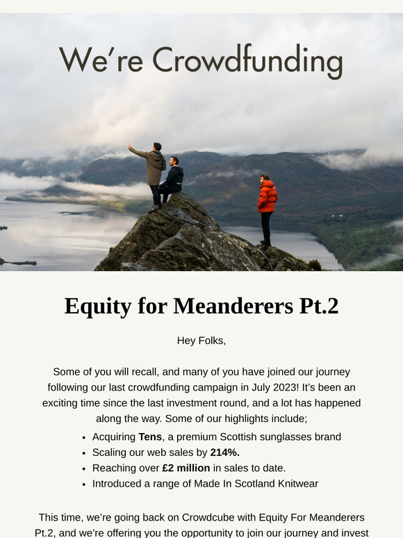 We're Crowdfunding! Equity For Meanderers Pt.2