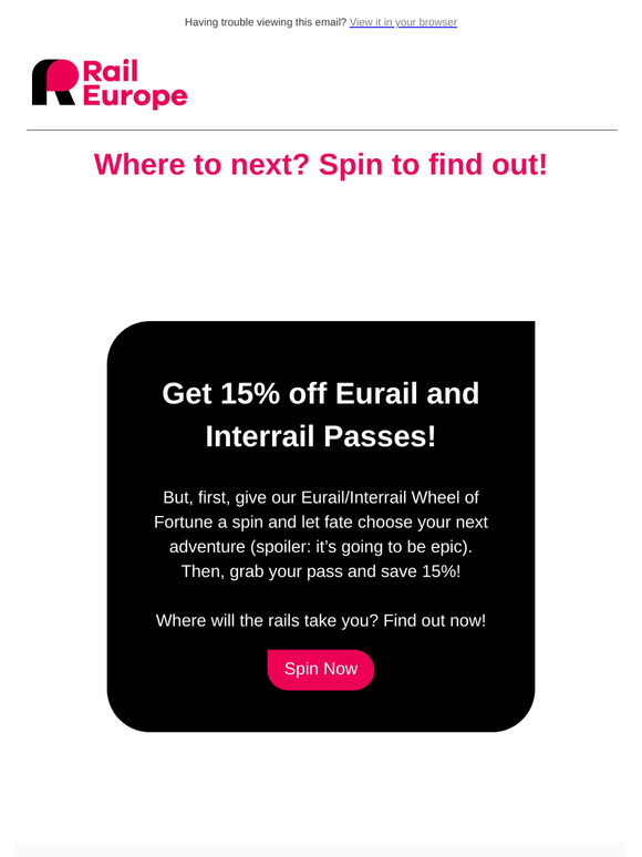 Spin the Wheel & Find Your Next Eurail/Interrail Adventure! 🎡✨