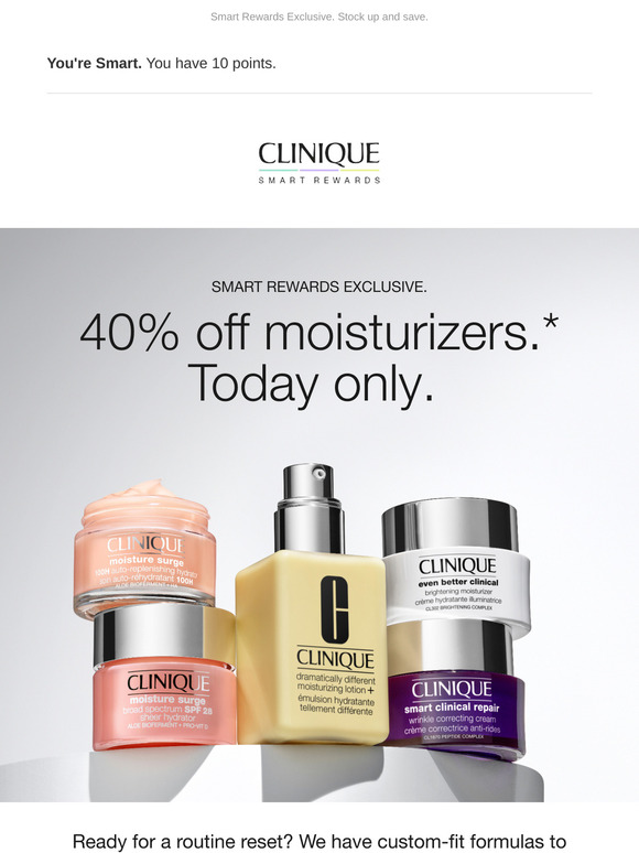 💦 40% off moisturizers 💦 Smart Rewards only 💦