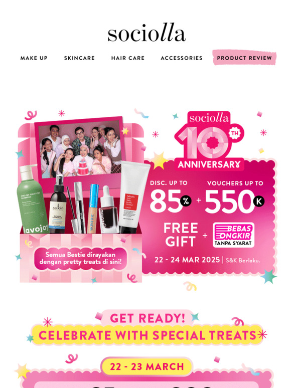 Let's Celebrate Sociolla 10th Anniversary, Bestie 💃🎉