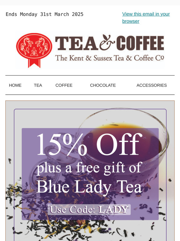 Get 15% OFF + FREE Blue Lady Tea Gift