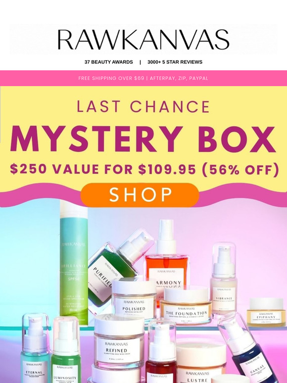 LAST CHANCE: Mystery Box $250 value for $109.95✨