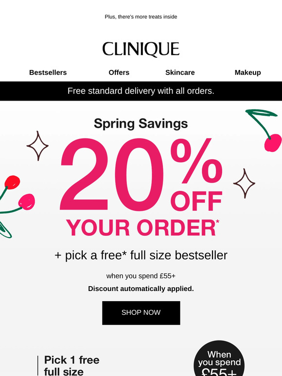 20% OFF + a free full size starts now 🌺