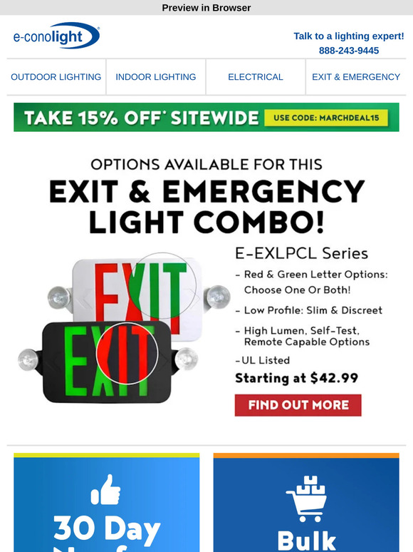 💡 Exit & Emergency Light in One Sign? Yes! Plus, Take 15% off!