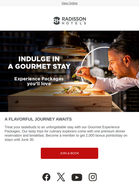 Indulge in a gourmet stay