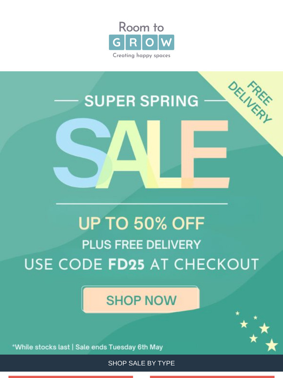 Free Delivery plus up to 50% off