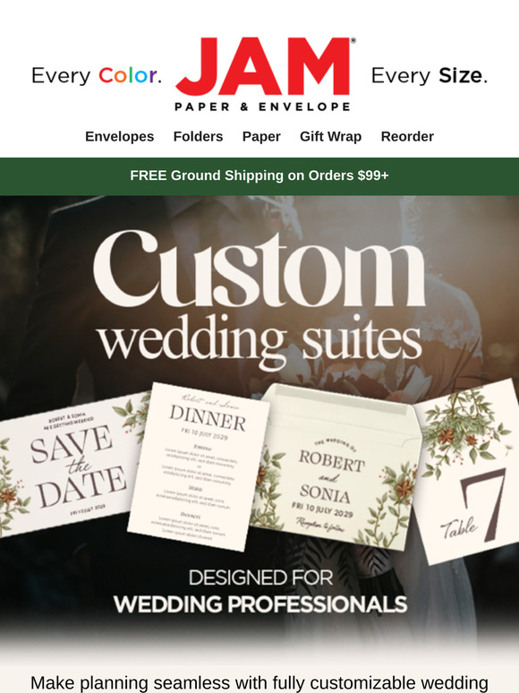Personalize your wedding suite with our custom options. Shop every style at our Wedding Shop today. 💝