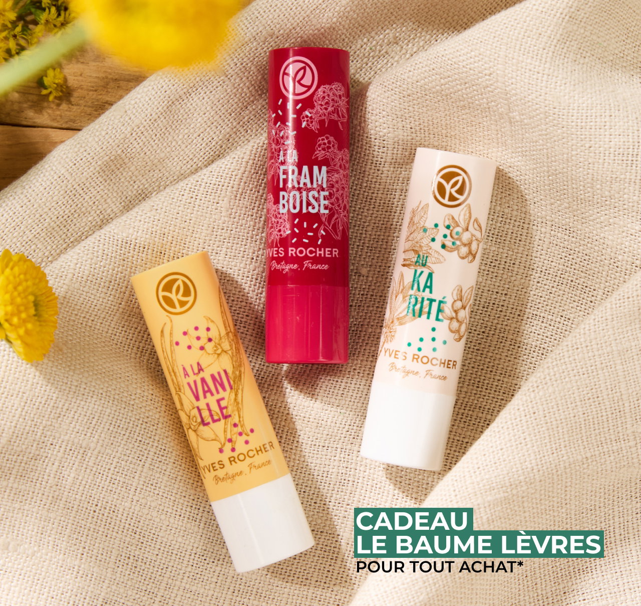 Un baume à lèvres en cadeau pour tout achat*
