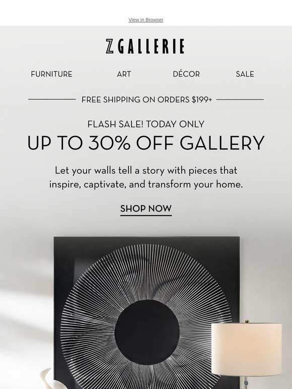 Let Your Walls Tell A Story — Shop up to 30% off gallery today only.