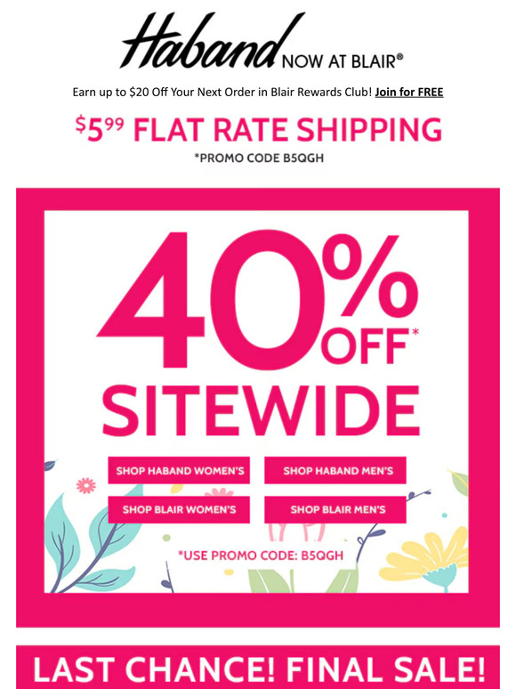 40% Off Sitewide Gets You All the Haband Styles!
