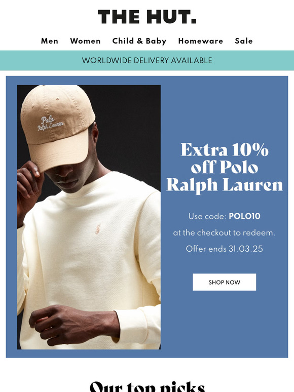 Extra 10% off Polo Ralph Lauren