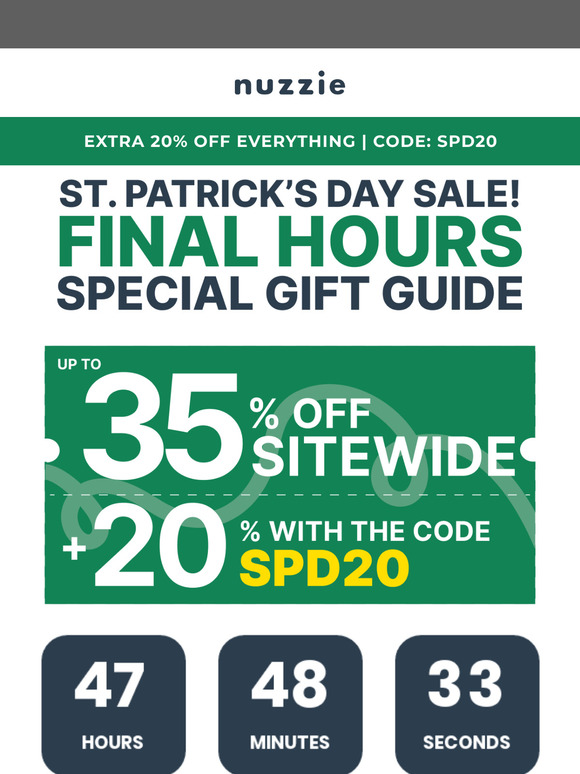 ⏳ 48 Hours Left! Get Up To 55% OFF for St. Patrick’s Day 🍀