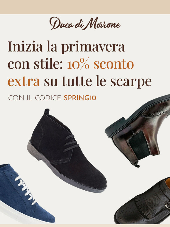 Il nostro regalo di primavera: 10% sconto extra su tutte le scarpe 🌸