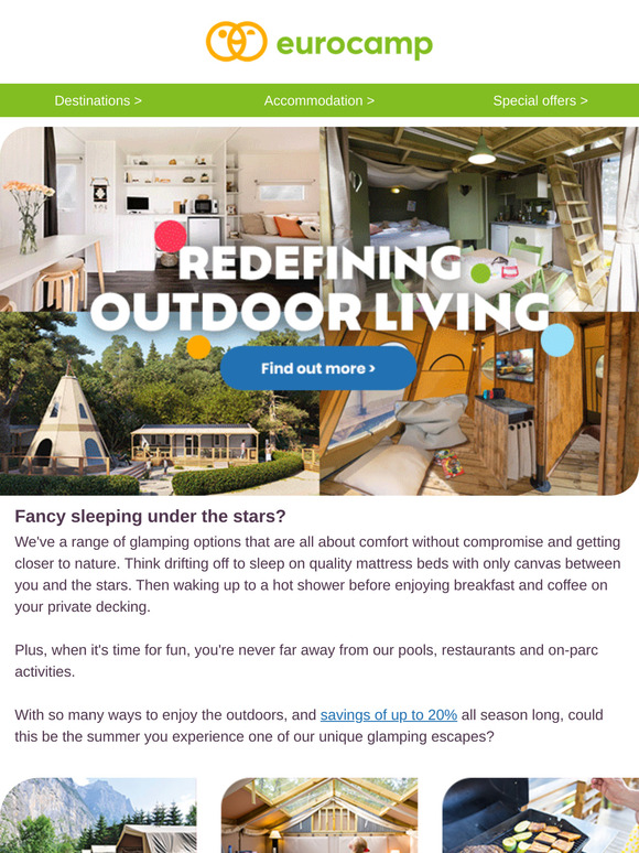 Take a look at our glamping accommodation!