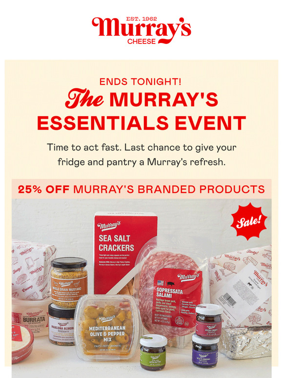 Ends Tonight: 25% Off Essential Cheeses & More