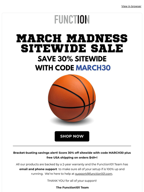 March Madness Sale! Score 30% Off Sitewide This Weekend!