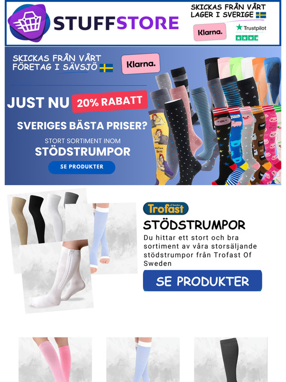 Just nu 20% på alla strumpor & skydd 💙