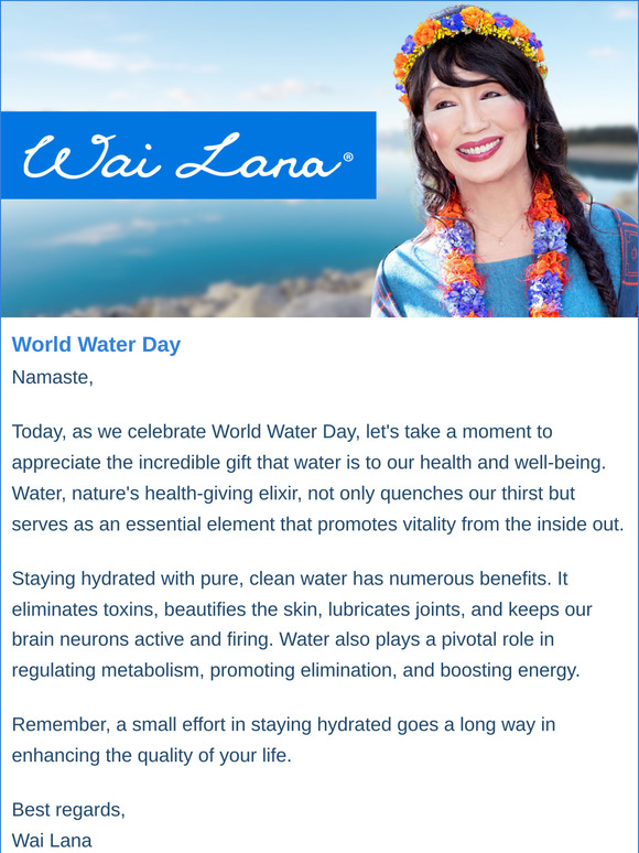 World Water Day - Enjoy the Gift of Nature's Elixir