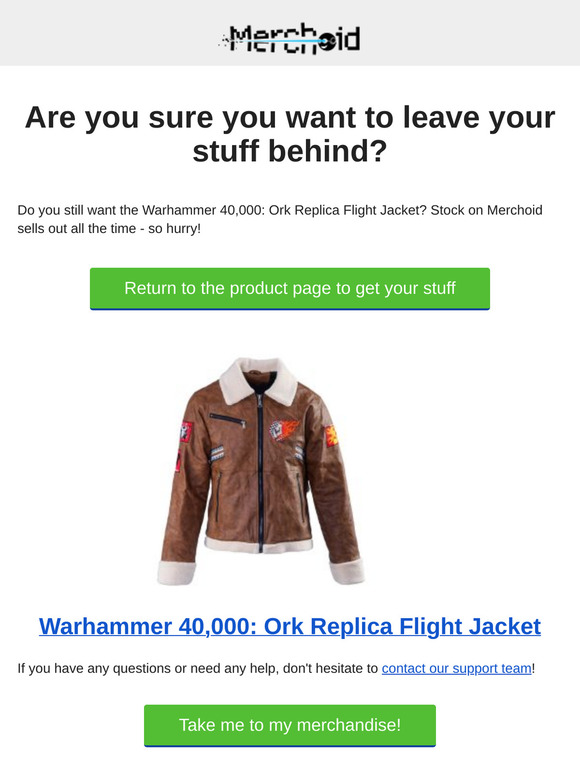 Your Warhammer 40,000: Ork Replica Flight Jacket may sell out soon...