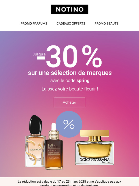 DERNIÈRES HEURES : Jusqu'à 30 % de réduction sur une sélection de marques