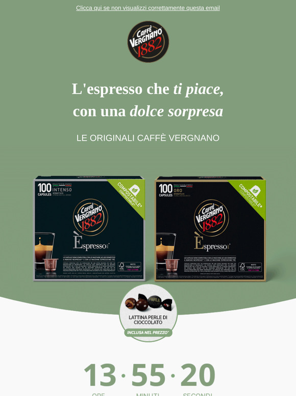 ☕Solo fino a oggi: L'espresso che ti piace, con una dolce sorpresa.