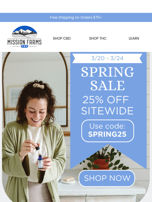Spring Savings—25% off Now!