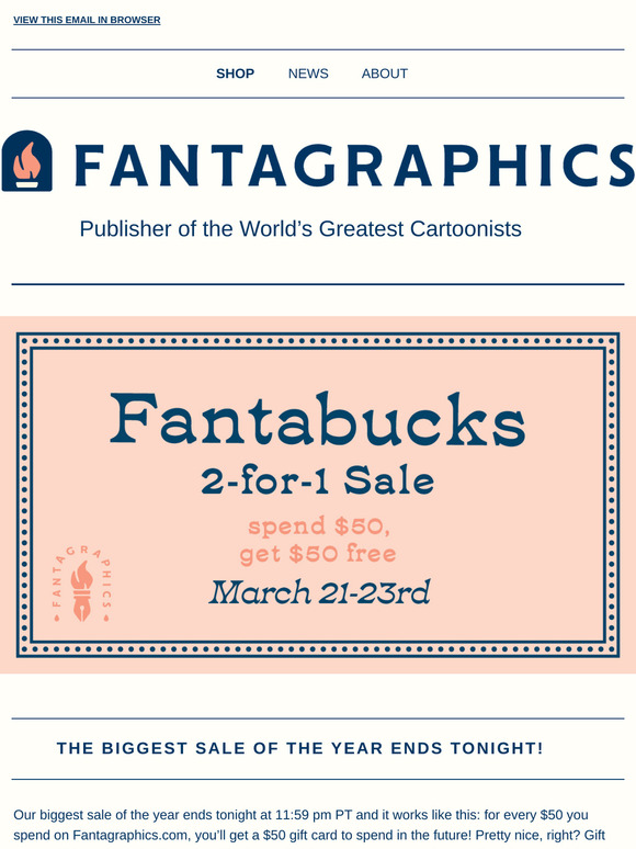 Last chance to save during the Fantabucks Sale!