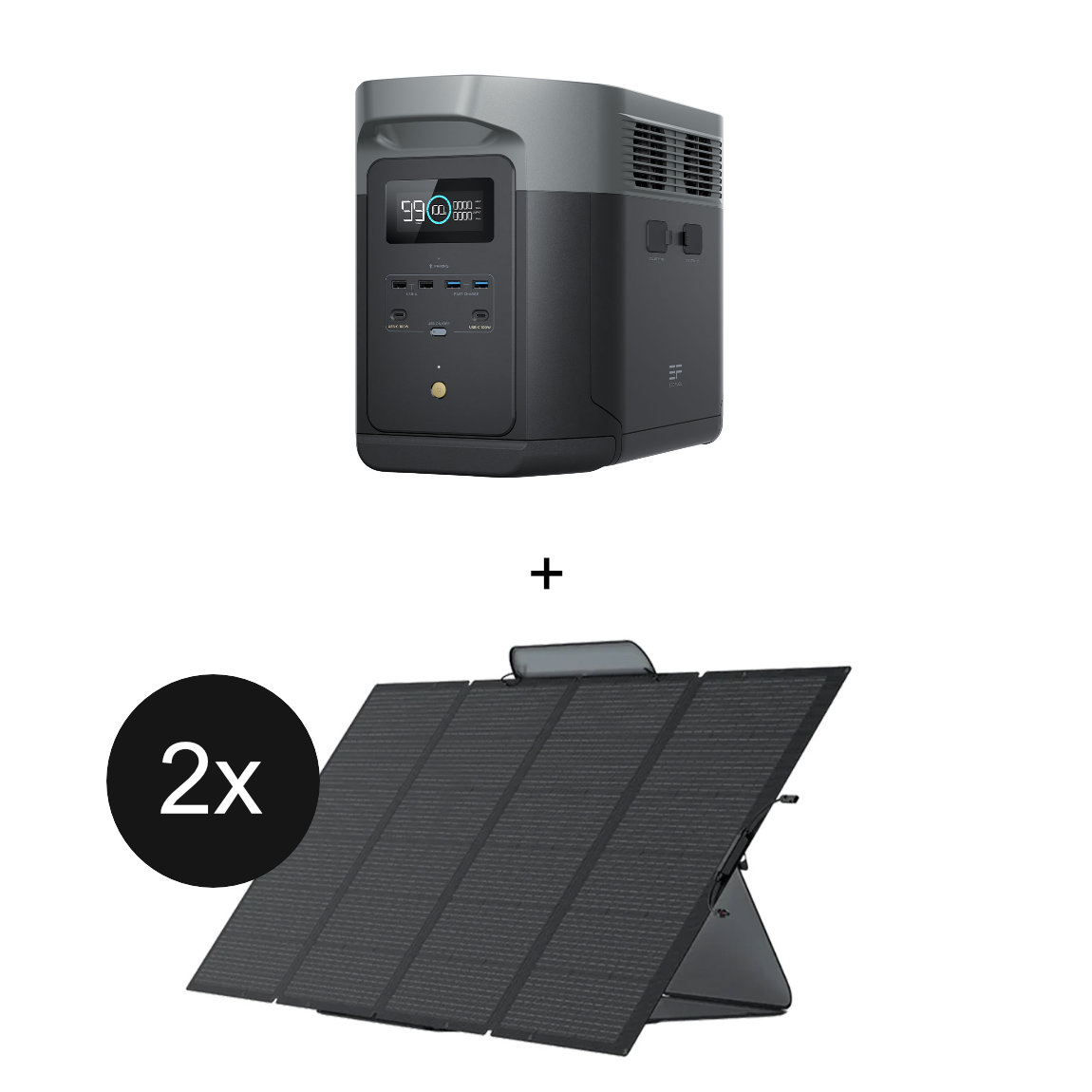 Image of EcoFlow DELTA 2 Max + Solarpanel 400W - 2er-Set