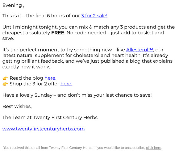 Final 6 Hours  – 3 for 2 Ends Tonight!
