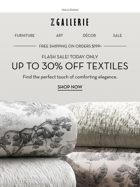 Flash Deal: The Perfect Touch Of Luxe — Shop up to 30% off textiles