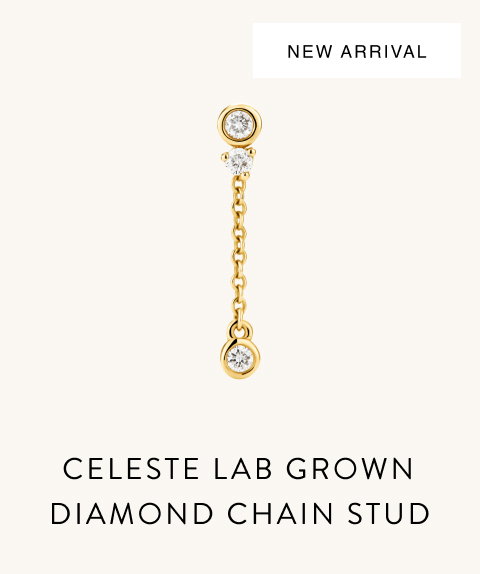 New Arrival. Celeste Lab Grown Diamond Chain Stud.