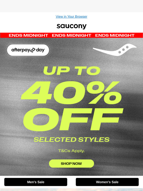 Ends Midnight | Up to 40% off selected styles