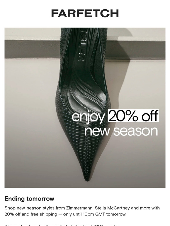 Your 20% off ends tomorrow