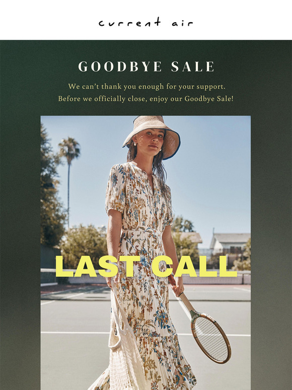 FINAL DAYS: Goodbye Sale - up to 75% off Sitewide