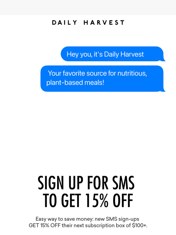 Save with SMS – 15% off