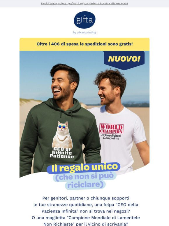 È arrivato l'abbigliamento personalizzato!