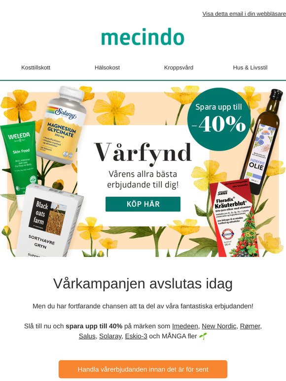 Sista chansen att spara upp till 40% 🌱