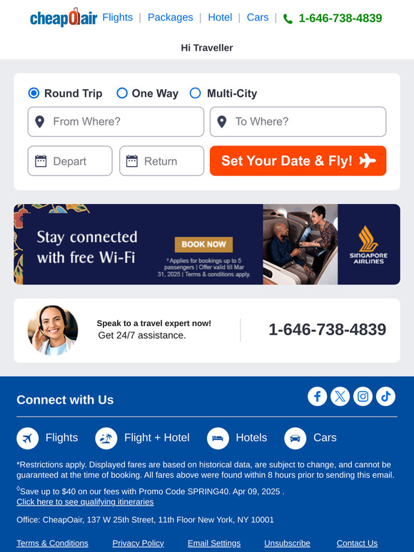 ✈  Discover Great Low Fares Today!
