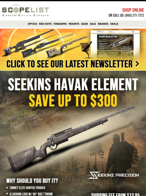 Save Up to $300 on Seekins HAVAK Rifles + Top Rifles from Tikka, Sako, and More!