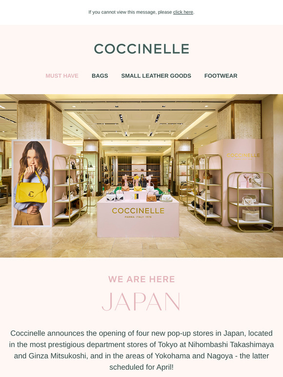 Coccinelle arrives in Japan with four new pop-up stores!