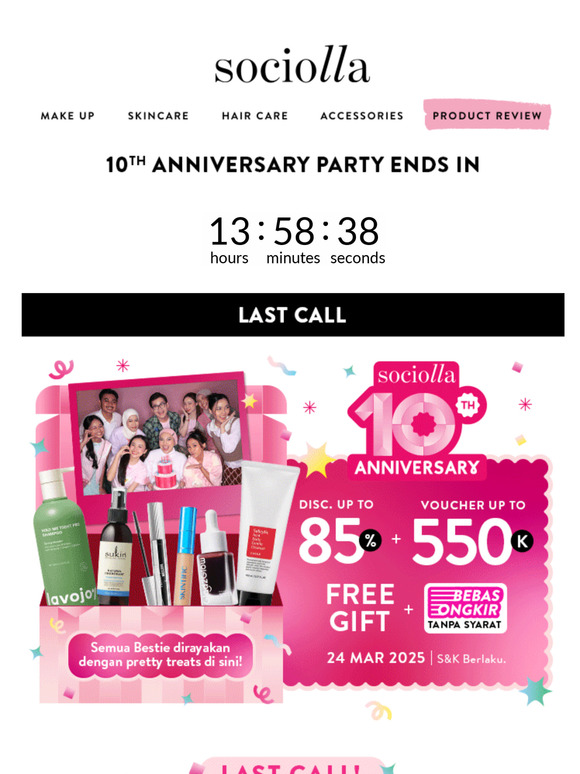 ENDS SOON! 💗Up to 85% OFF to Celebrate a Decade of Pretty Things💗