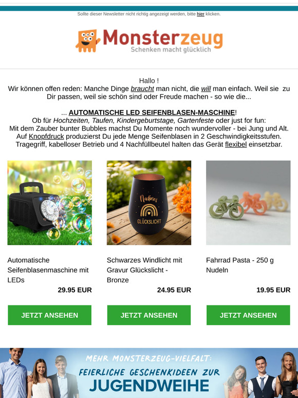 Automatische Seifenblasenmaschine (kabellos)!! Für Kids, Garten & Feieranlässe!!