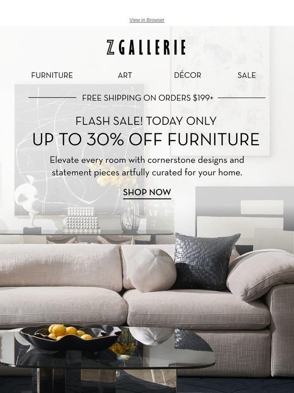 Reinvent Your Space—Shop up to 30% off furniture today!